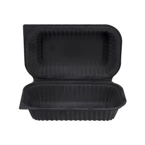 CLAMSHELL 22 OZ BLACK (BAGUETTE) BIODEGRADABLE