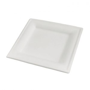 PLATO CUADRADO 6"  BIODEGRADABLE